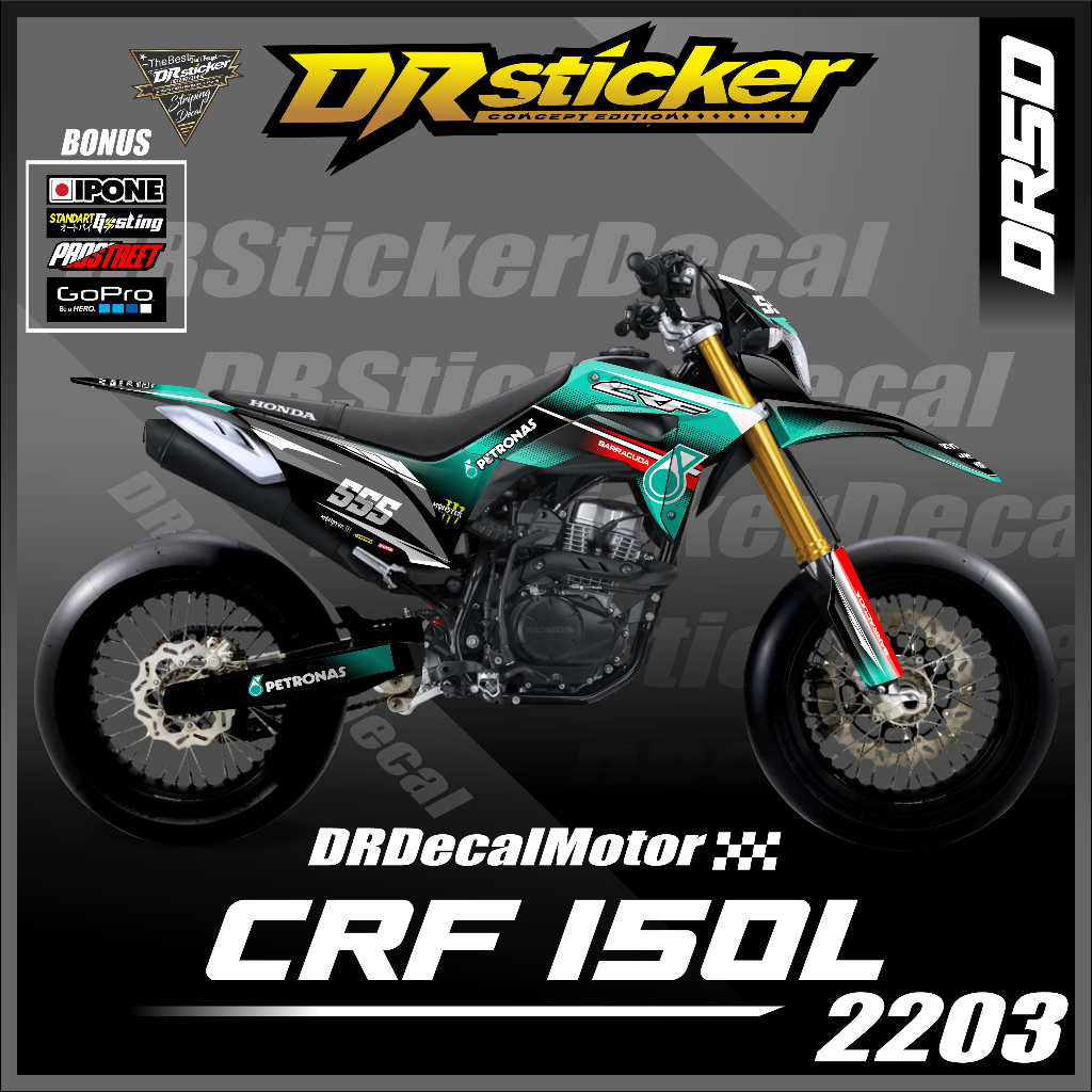 DECAL CRF 150L PETRONAS SUPER GLOSSY PREMIUM FULL BODY CUSTOM