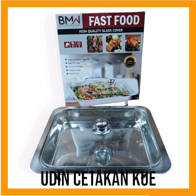 Tempat Prasmanan Wadah Lauk Sayur Fast Food Tutup Kaca