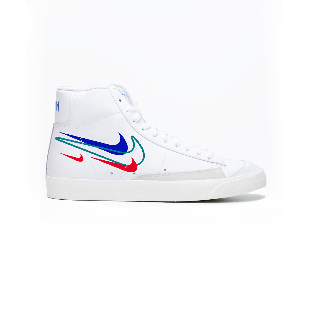 Sepatu Blazer Vintage 77 Mid Double Swoosh Putih Abu White Navy Mid 100% BNIB Global Market Sepatu B
