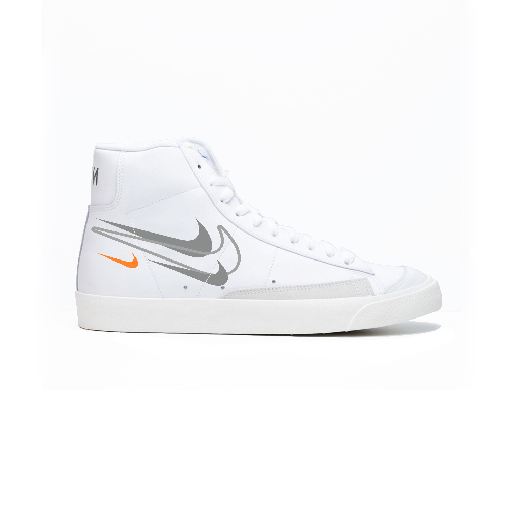 Sepatu Blazer Vintage77 Mid Double Swoosh Putih Abu White Grey Mid 100% BNIB Global Market Sepatu Bl