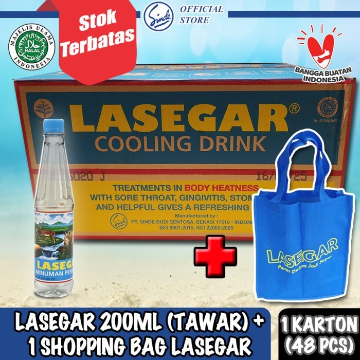 

Carton Lasegar Botol 200ml/ Lasegar Botol 200ml isi 48 botol/ Minuman Pereda Panas Dalam Sariawan