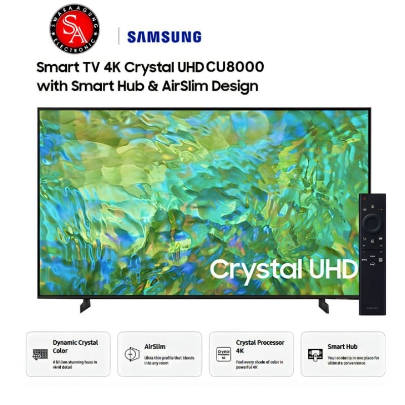 Led UHD Smart TV 43 Inch Samsung Type: 43CU8000 (Khusus Daerah Medan)