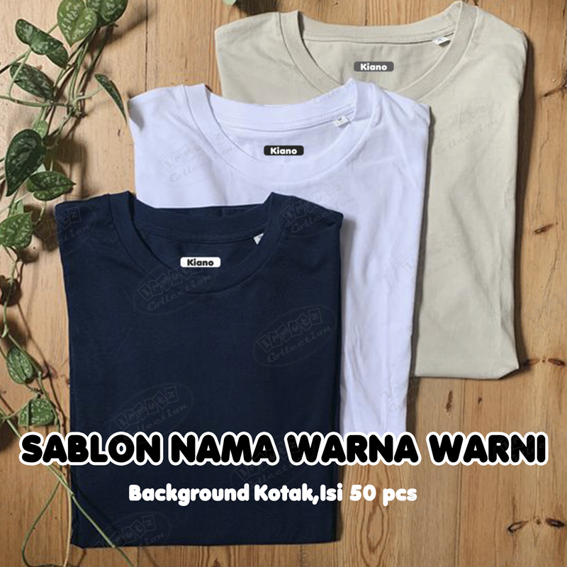 

Stiker Setrika Sablon Nama Warna-Warni Model Kotak