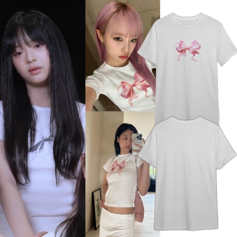 Dearyou - Kaos Ronron Ribbon Jennie Hani Yena | Kaos Jenni | Kaos Hani New Jeans | Kaos Yen | Kaos R