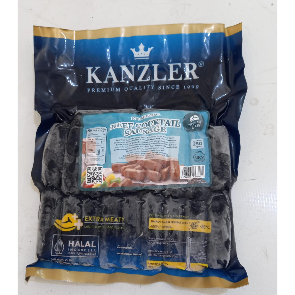 

(GOSEND SBY) SOSIS DAGING/BEEF COCKTAIL KANZLER 250 GR