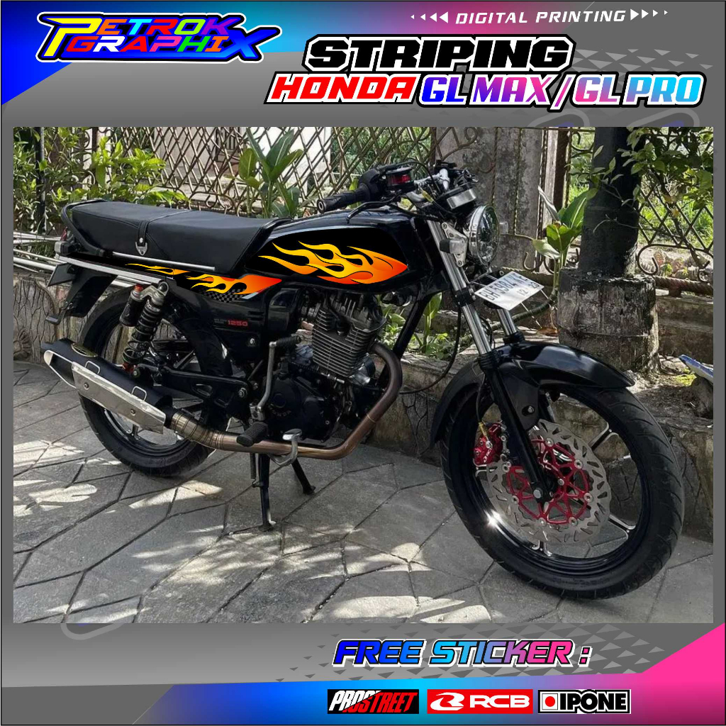 STRIPING VARIASI MOTOR HONDA GL PRO - GL MAX / STICKER LIST VARIASI MOTOR HONDA GL PRO GL MAX