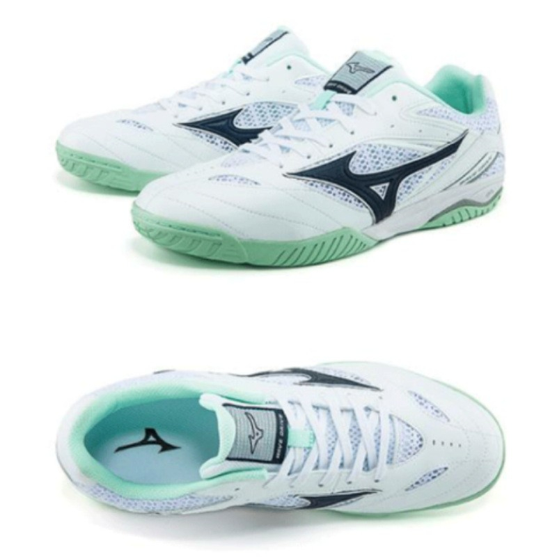 Sepatu Mizuno Crossmatch PLIO WH Putih Tosca/ Sepatu Olahraga Tenis Meja Pingpong Voli Badminton Unisex Laki Perempuan