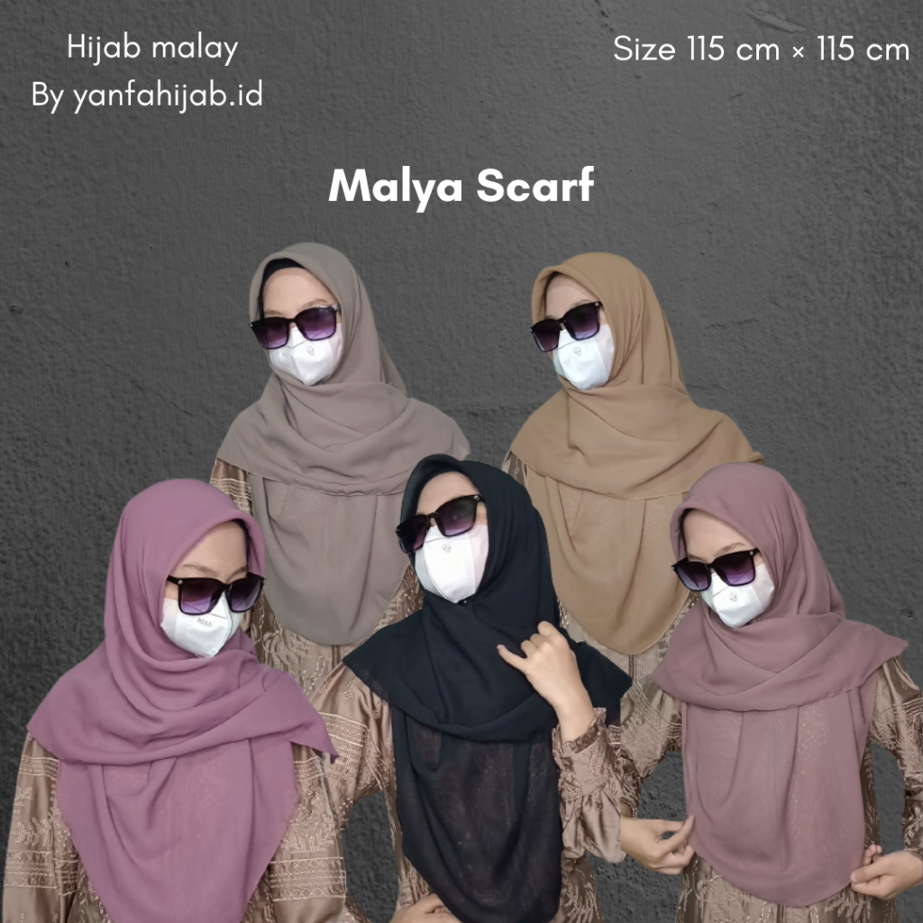 Malay Scarf | Hijab Segi Empat | Malya Scarf | Hijab Syar'i
