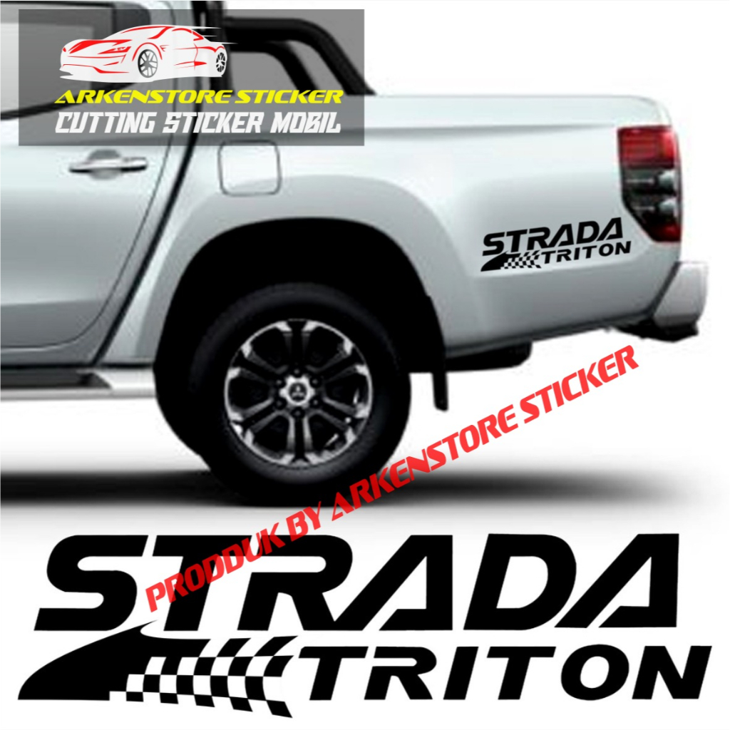 cutting sticker mobil strada triton sticker stiker mobil mitsubishi strada triton