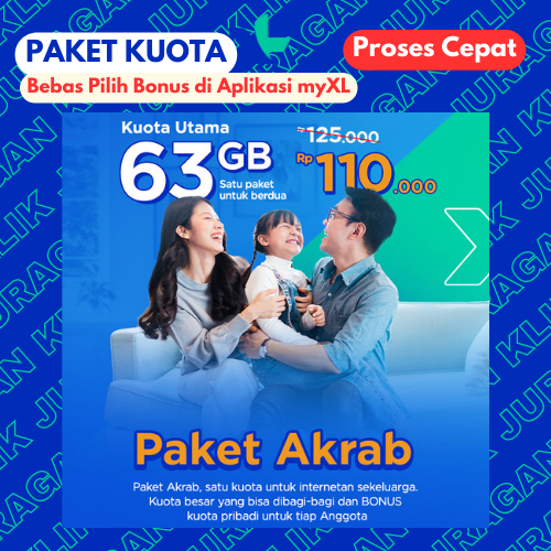 Paket Data XL Xtra COMBO VIP Double YOUTUBE Akrab IG FB WA Isi Ulang Kuota Inject TANPA BATAS - 10 M