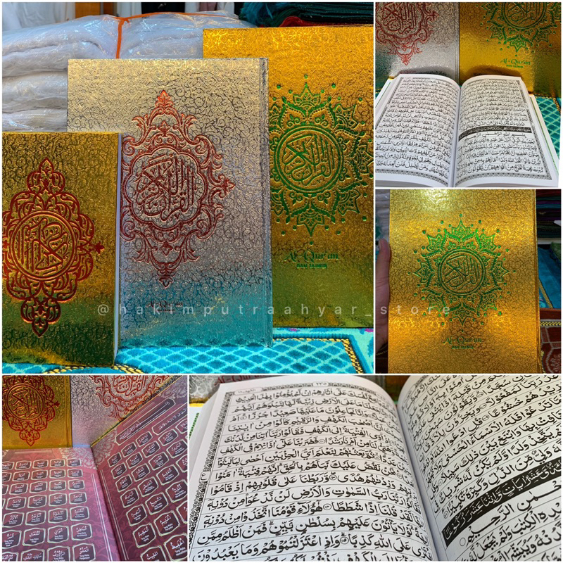 Al-Quran Dan Tajwid Hard Cover Sampul Emas Dan Silver ~ AlQuran Tajwid Non Terjemah Besar Sedang Kec