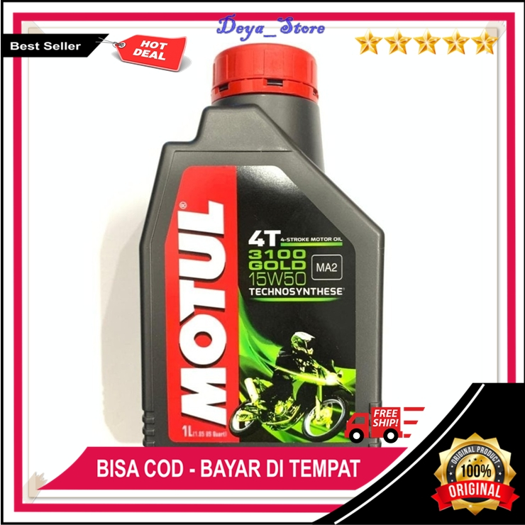 Oli Mesin Motor 4 Tak 1 Liter Oli Motul 3100 Gold 15W50 Original Oil Motor Satria FU Vixion R15 Jupi