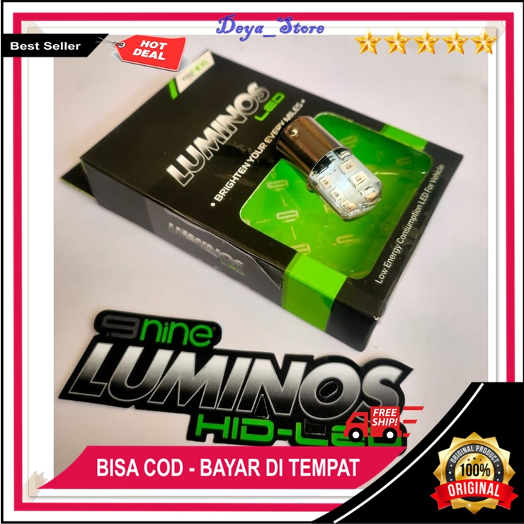 Luminos Led Lampu Stop Original Lampu Rem Led Kedip Motor Universal 12 Titik Strobo Kedip Bayonet 2 
