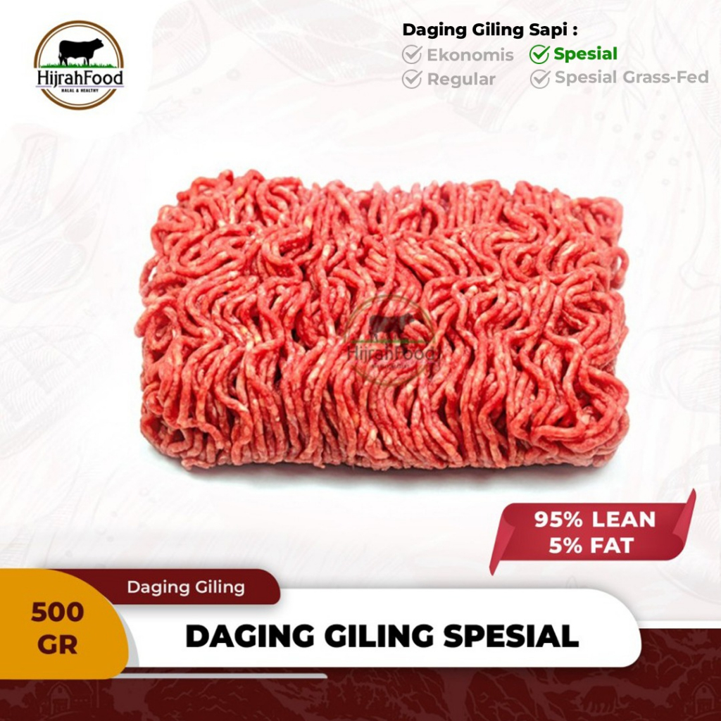 

Hijrahfood Daging Giling Sapi Spesial | Minced Ground Beef Special Less Fat 500 gram