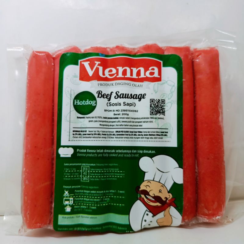 

Vienna Sosis Sapi Hot Dog 200 Gr