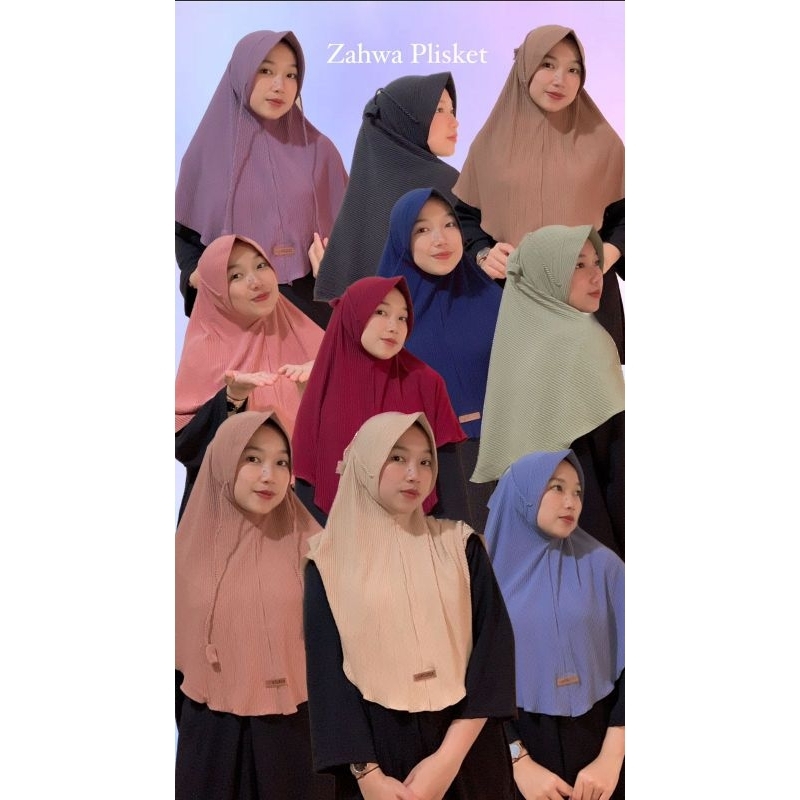 hijab instan plisket Jersey Strada