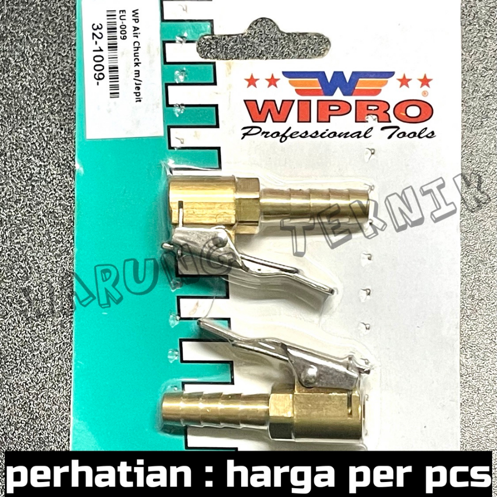 RB162 WIPRO EU-009 TIRE CHUCK WITH KLIP - ISIAN ANGIN KUNINGAN MODEL JEPIT - KEPALA COP POMPA BAN