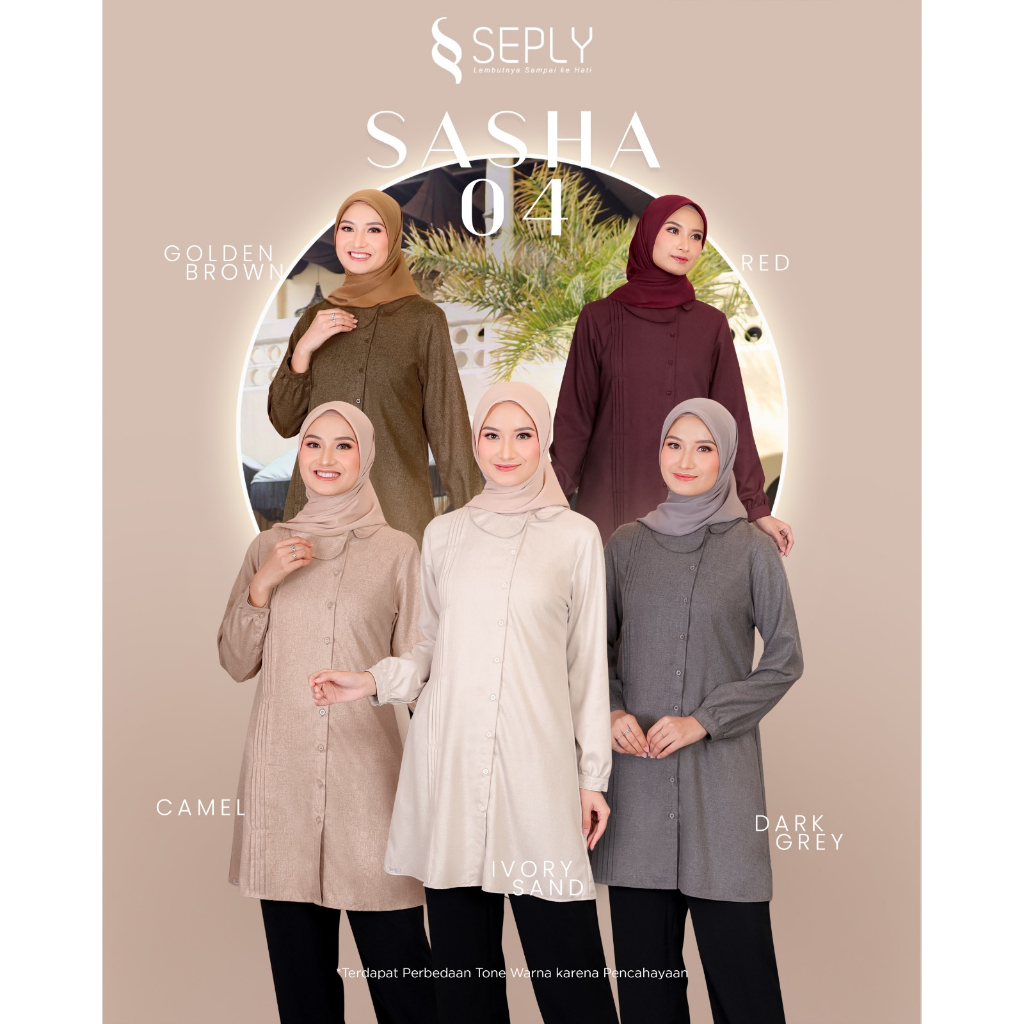 TUNIK SEPLY SASHA 04 IVORY SAND//RED//GOLDEN BROWN//DARK GREY//CAMEL