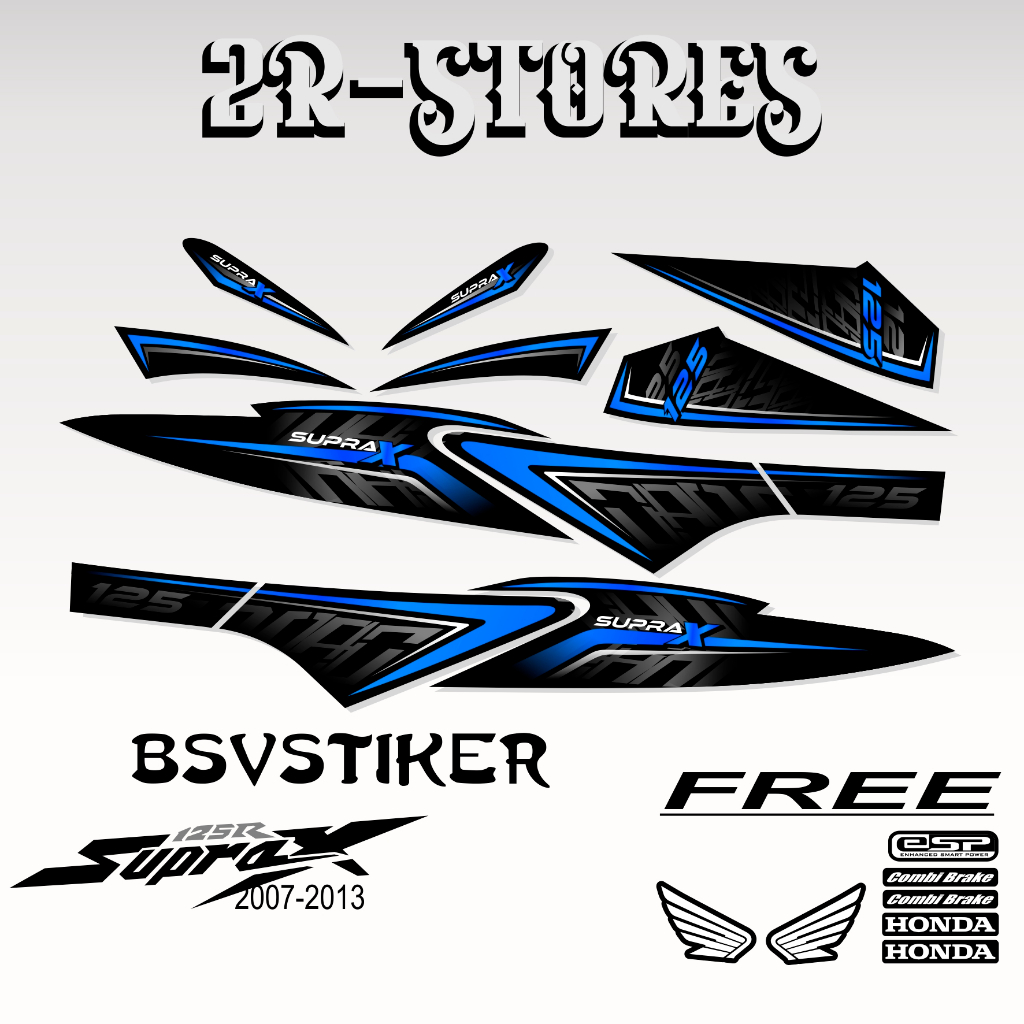 stiker supra x new 125 grafis 02 striping lis motor supra x 125 tahun 2007 - 2013