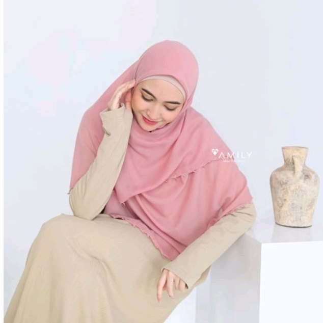 SCARF VOAL JUMBO JILBAB SEGI EMPAT POLOS SYARI 145X145 125X125 LUISA EMBROIDERY AMILY HIJAB LASER CU