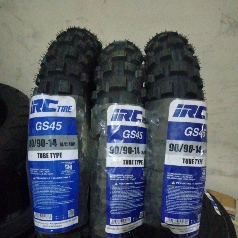 BAN TRAIL (70/90 - 80/90 - 90/90 RING 14) IRC GS45 TUBE TYPE Ban Luar IRC Motor Trail Depan Belakang