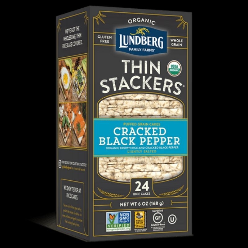 

LUNDBERG Organic Thin Stacker Cracked Black Pepper 168g 6OZ(salt-free)