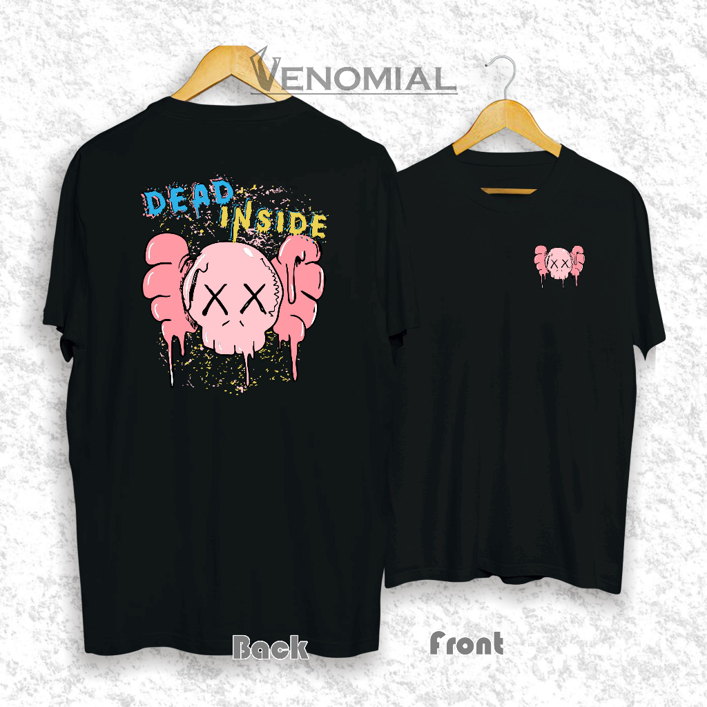 Venomial Kaos Distro Kata DEAD INSIDE Clown Head Baju OversizePria Wanita Cotton Combed 30s