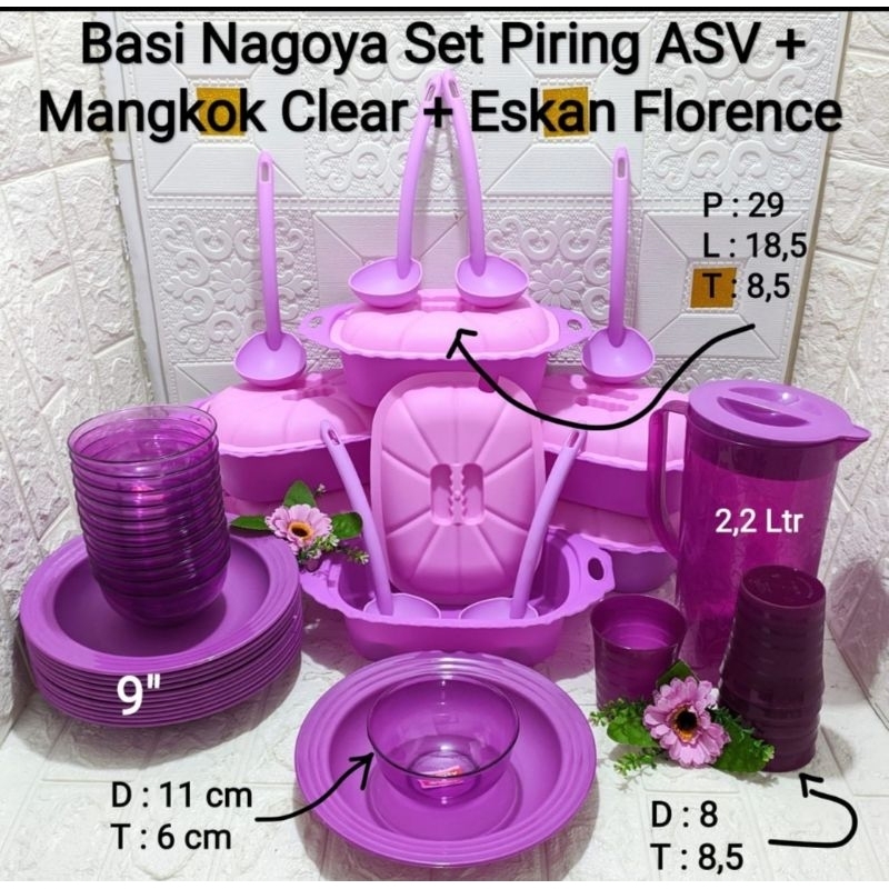 Basi Nagoya Set Piring Mangkok Dan Teko
