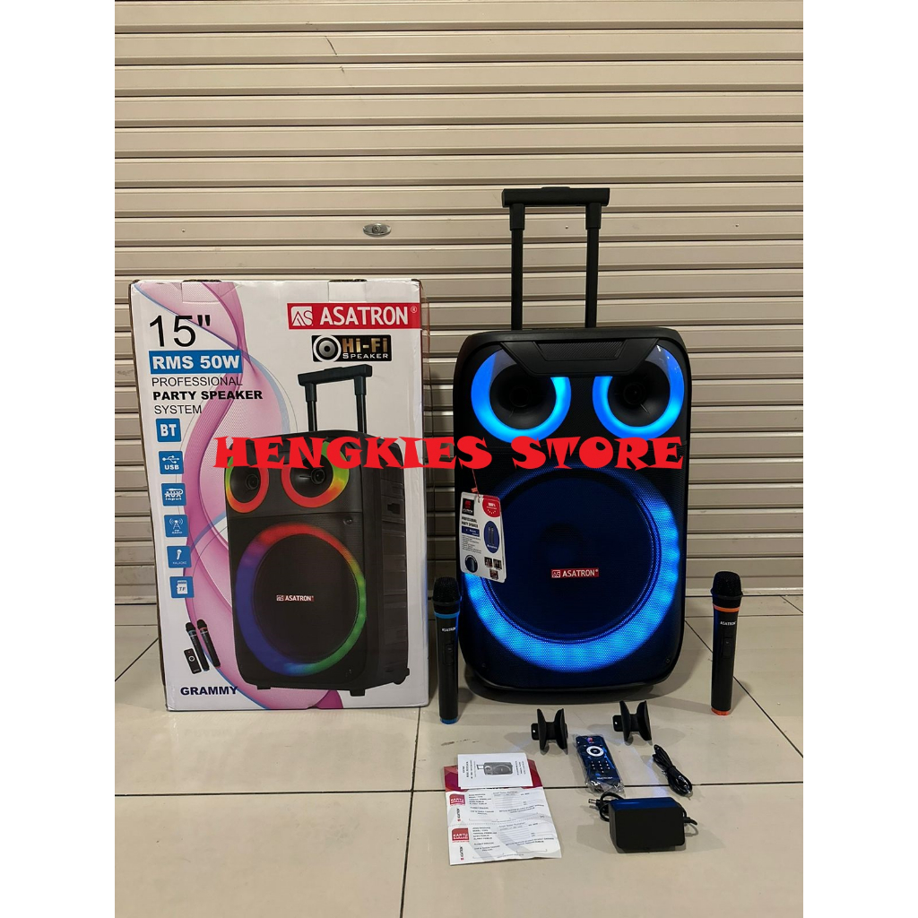 SPEAKER ASATRON GRAMMY 15 INCH BLUETOOTH PORTABLE