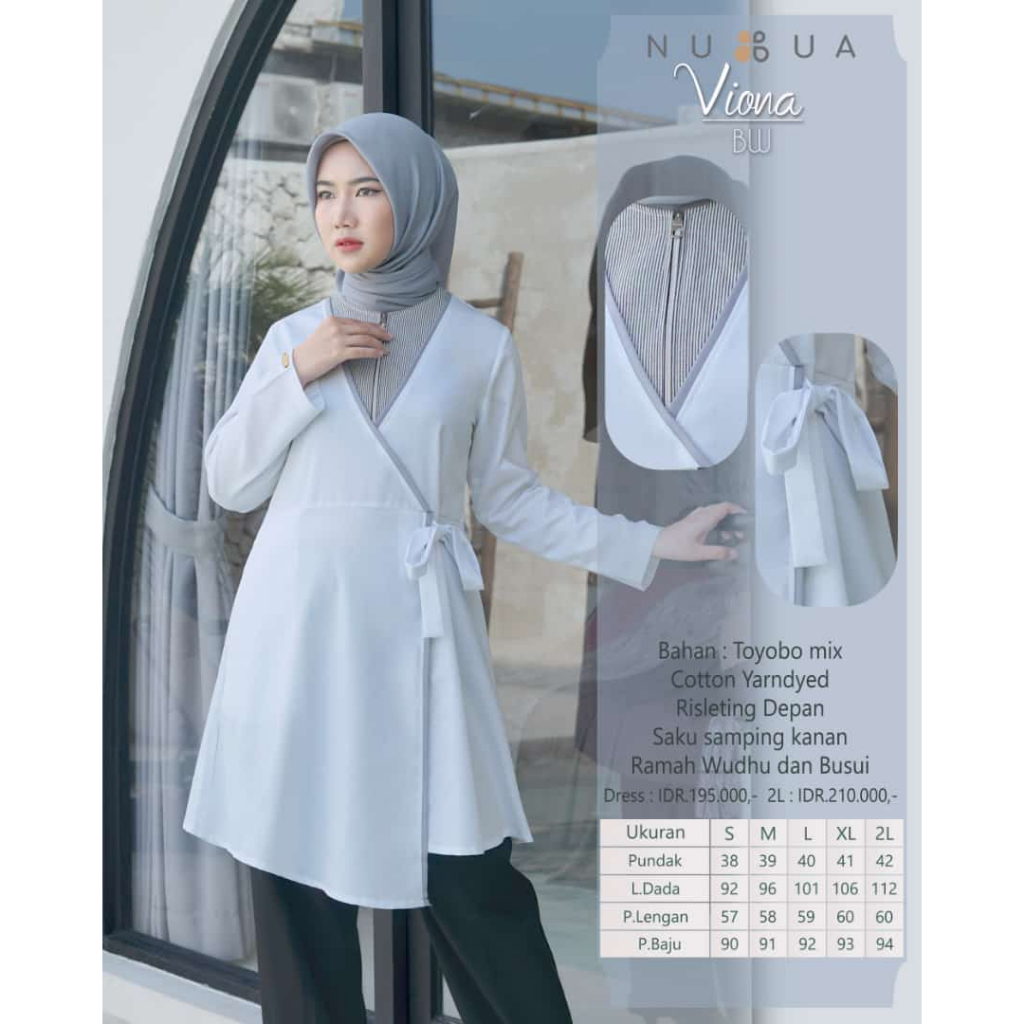 ( COD ) Tunik Nubua Viona - Atsan Fashion Busana Muslim Wanita