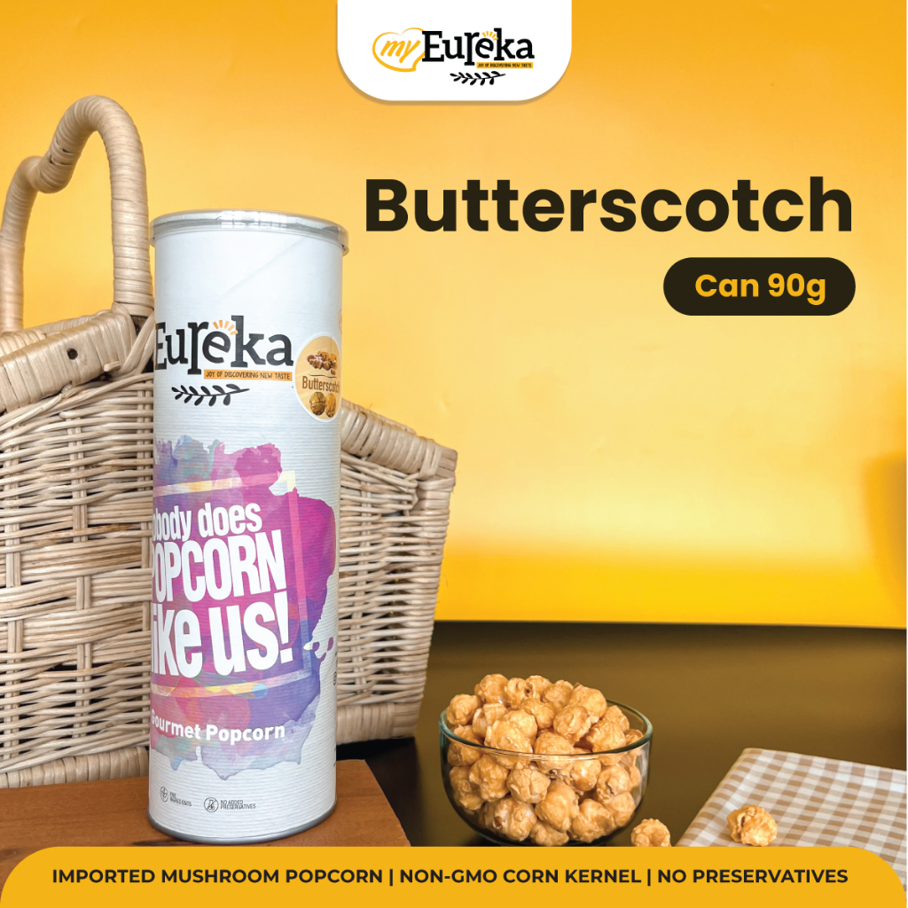 

Eureka Popcorn Butterscotch Can 70g | Snack Cemilan Impor