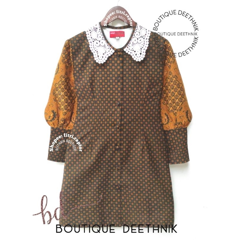 Deethnik Tunik Batik warna sogan batik mewah