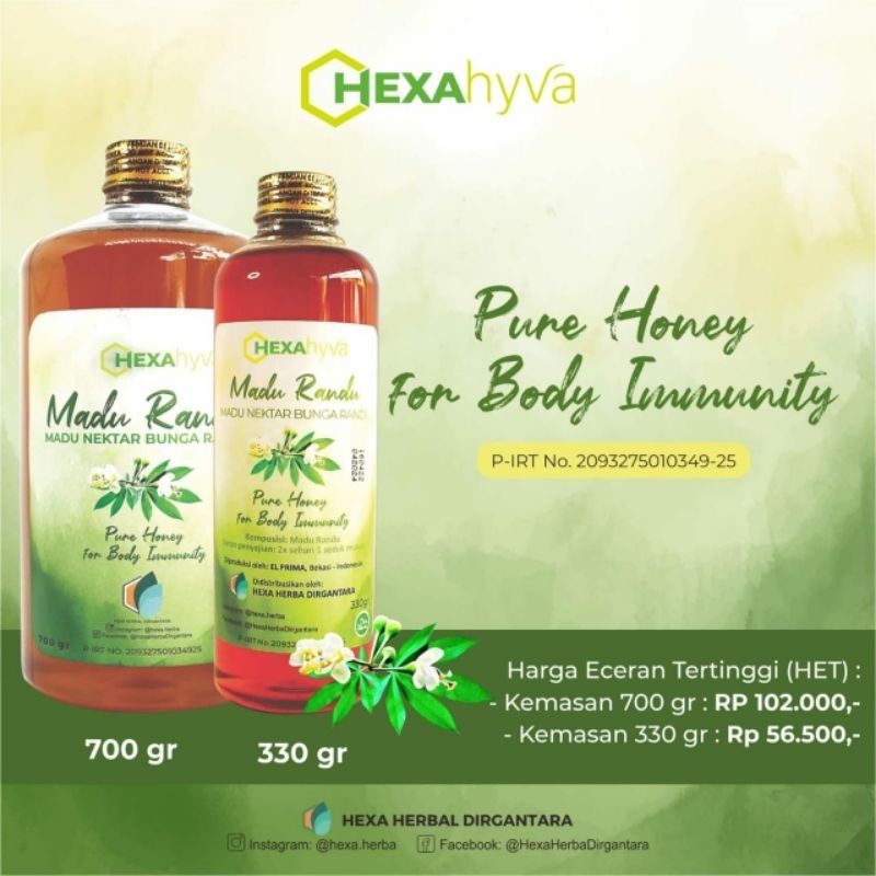 

Madu Randu Kualitas terbaik 330gr-700gr HEXAHyva