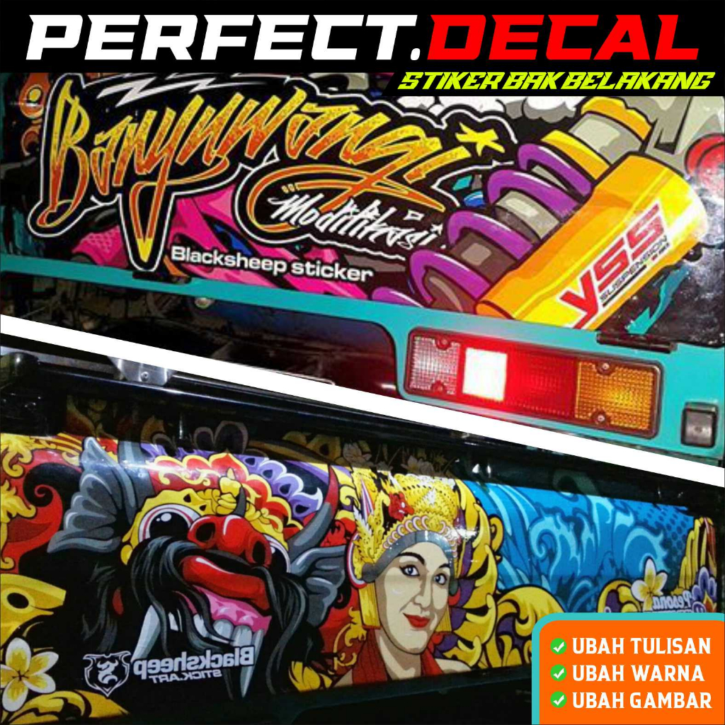 Decal Stiker Pintu Bak Belakang Gran Max / Decal Stiker Pintu Bak Belakang Pick Up / All Size Bisa R