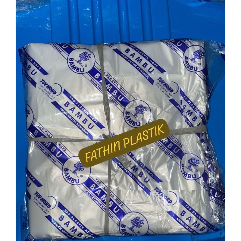 Plastik Bambu Lila 24an dan 15an kecil tanggung transparan // Kresek Bambu Kecil / Sedang - HDPE Put
