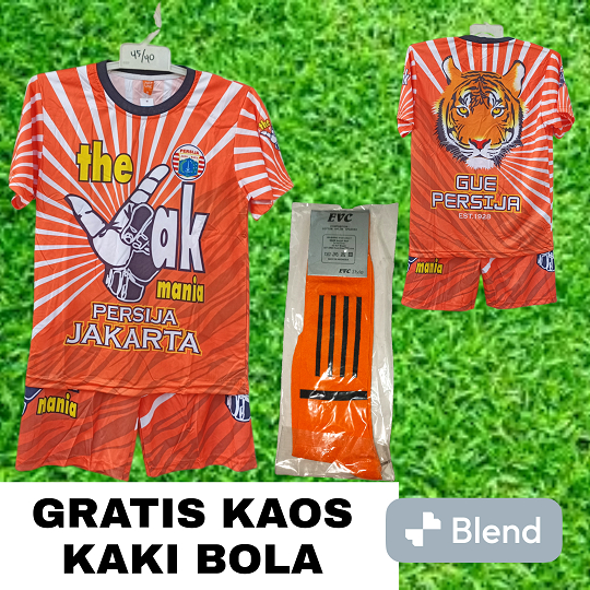 SETELAN BAJU BOLA PERSIJA MACAN/JERSEY PERSIJA SUPORTER FULL PRINTING