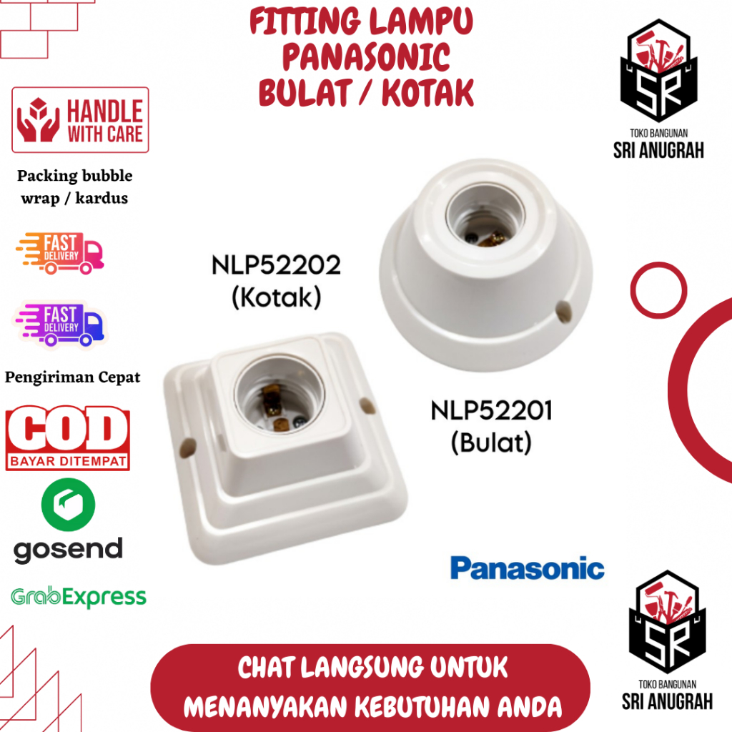 Fitting Lampu Bulat Kotak Persegi PANASONIC