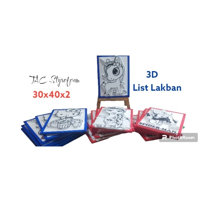 

Paket 50 Lembar Styrofoam Lukis 3D List Lakban