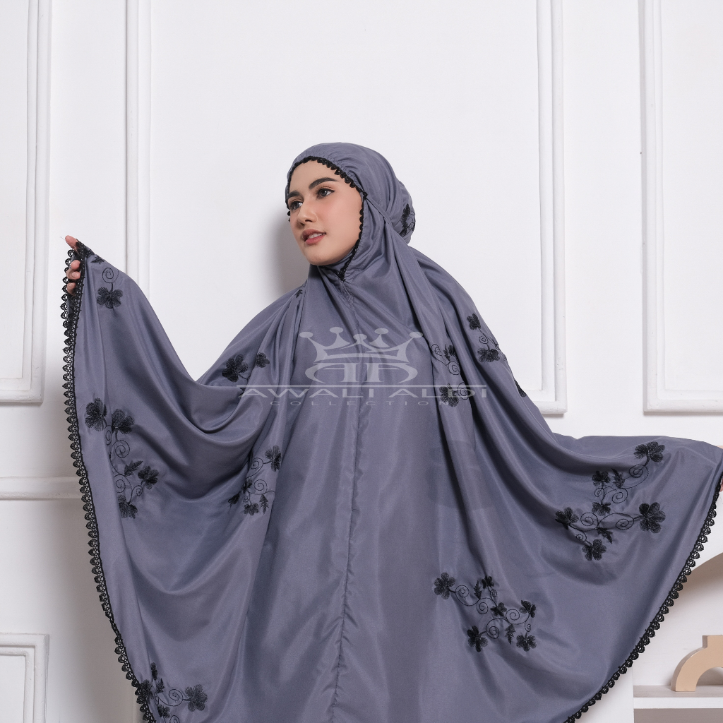 Mukena Dewasa Jumbo Bordir Cantik Mewah Laura Bahan Adem Premium