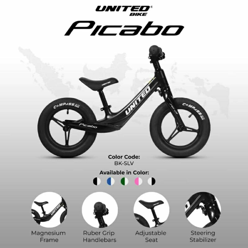 Sepeda Pushbike Balance Bike Merk United Picabo Ban Pompa