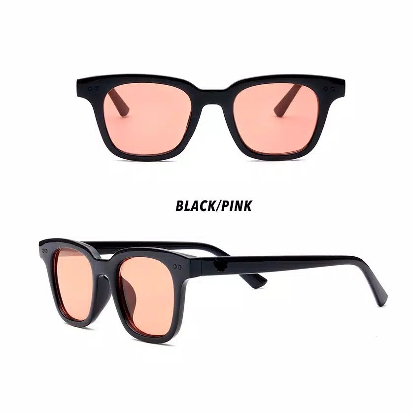 PL-WW004  Kacamata fashion Small candy color sunglasses pria wanita model terbaru KM02a-PL-WW004-Black/Pink