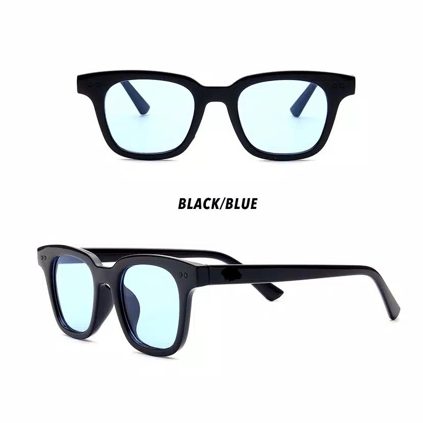 PL-WW004  Kacamata fashion Small candy color sunglasses pria wanita model terbaru KM02a-PL-WW004-Black/Blue