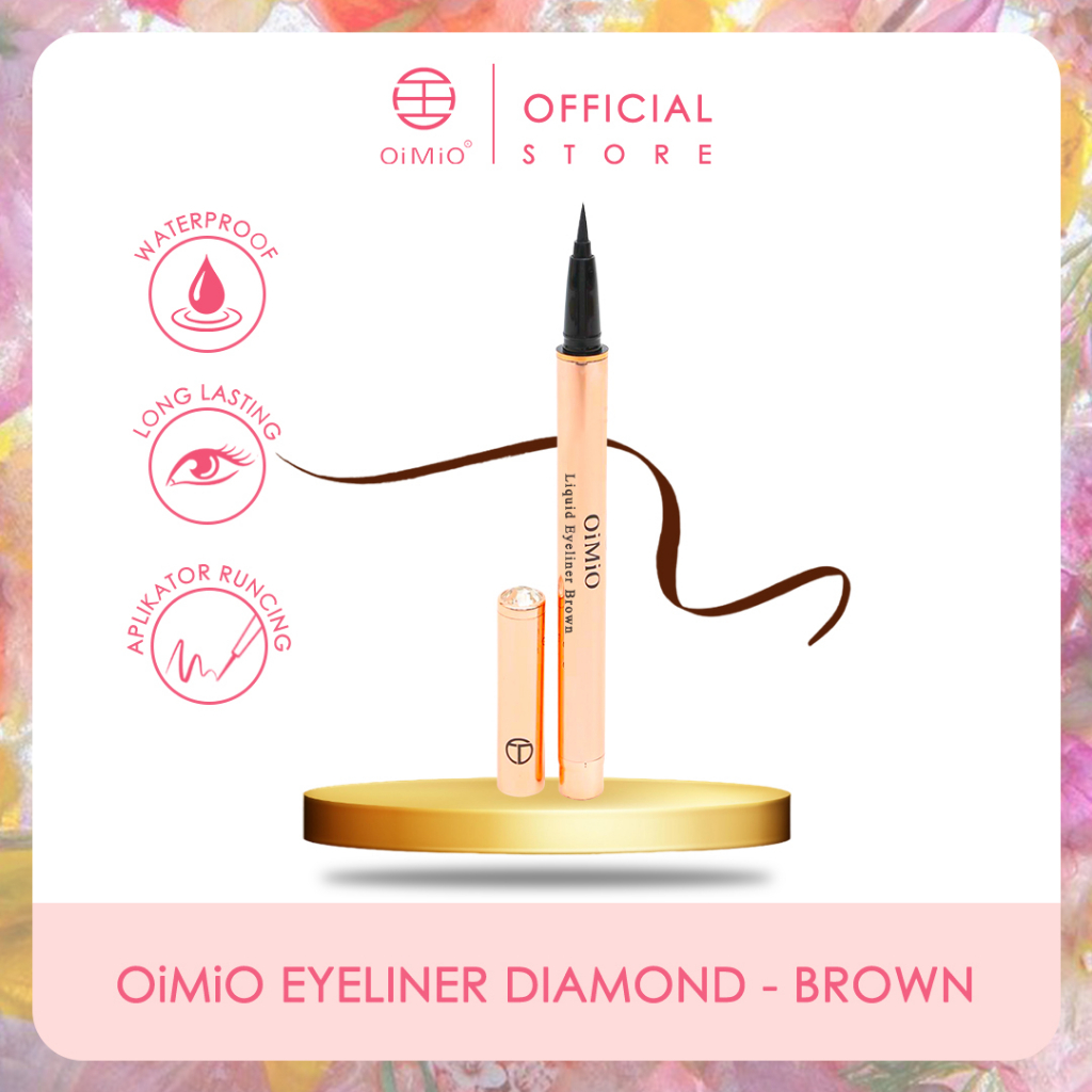 KUMARA STORE - OiMiO Eyeliner Diamond [Brown] Waterproof Longlasting Eye Liner 1ml (free pensil alis