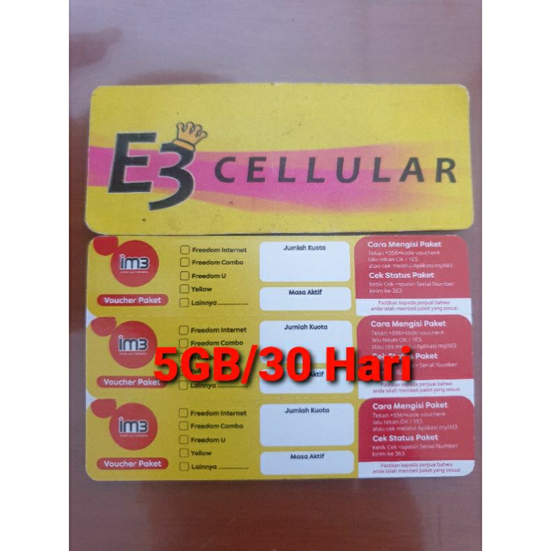 Voucher Internet INDOSAT FREEDOM 5GB (30Hari)