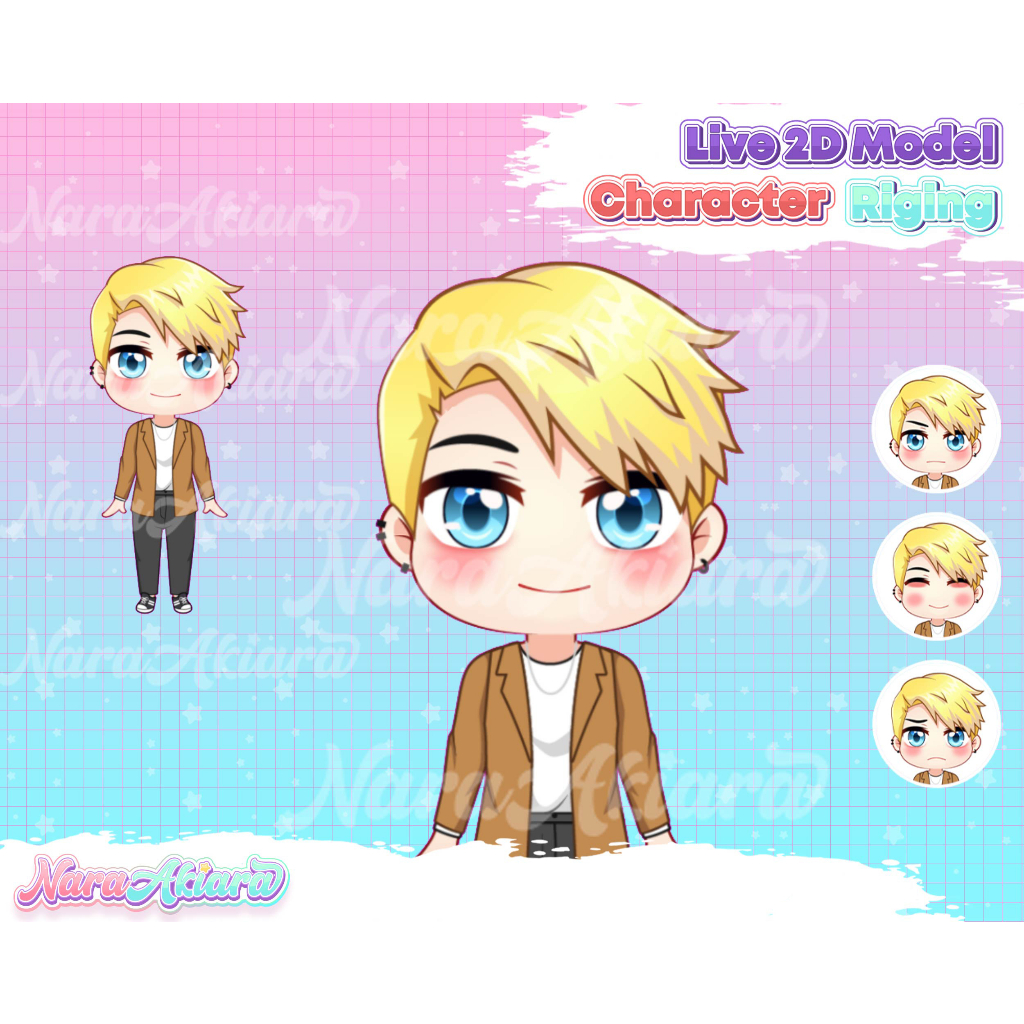 Upgrade Stream dengan Karakter Chibi VTuber Live2D, Desainer VTuber Profesional, Paket VTuber untuk 