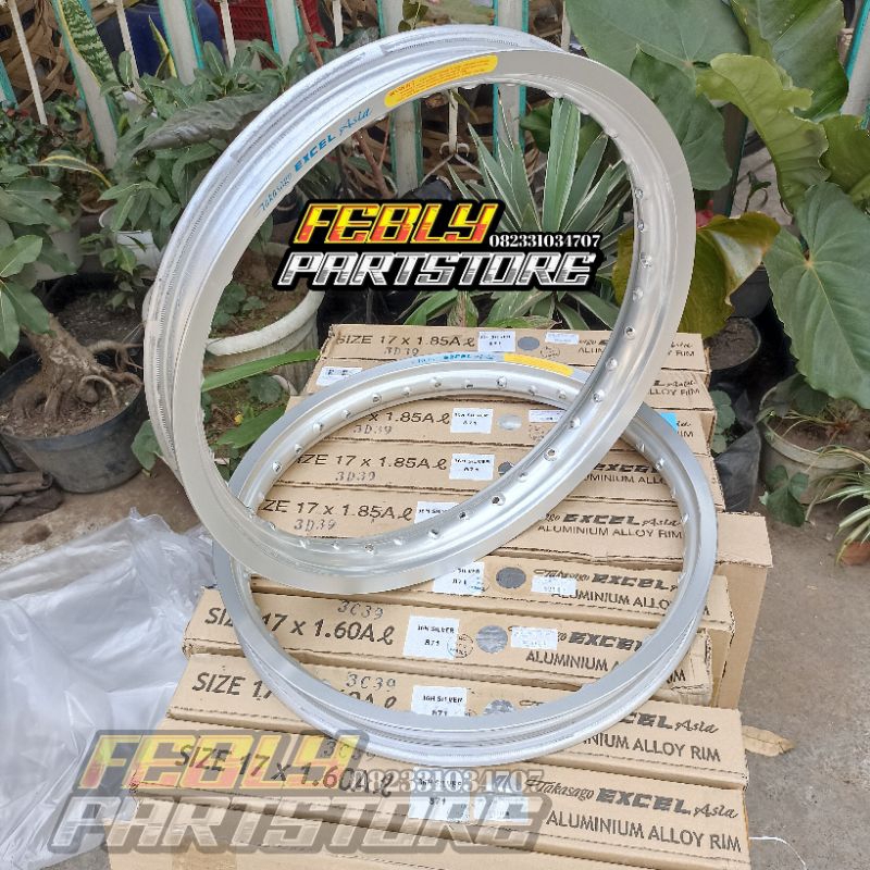 VELG TAKASAGO EXCEL ASIA RING 17 UKURAN 160 185 VELG TAKASAGO EXCEL ASIA SILVER 160X17 185X17 VELG E