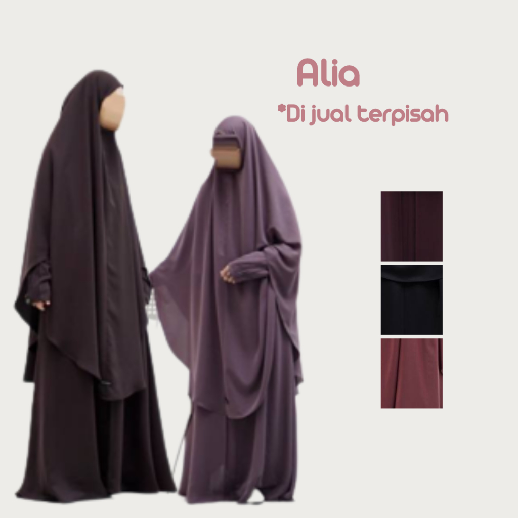GAMIS DAN KHIMAR POLOS SYARI ALIA BY UMMU MECCA