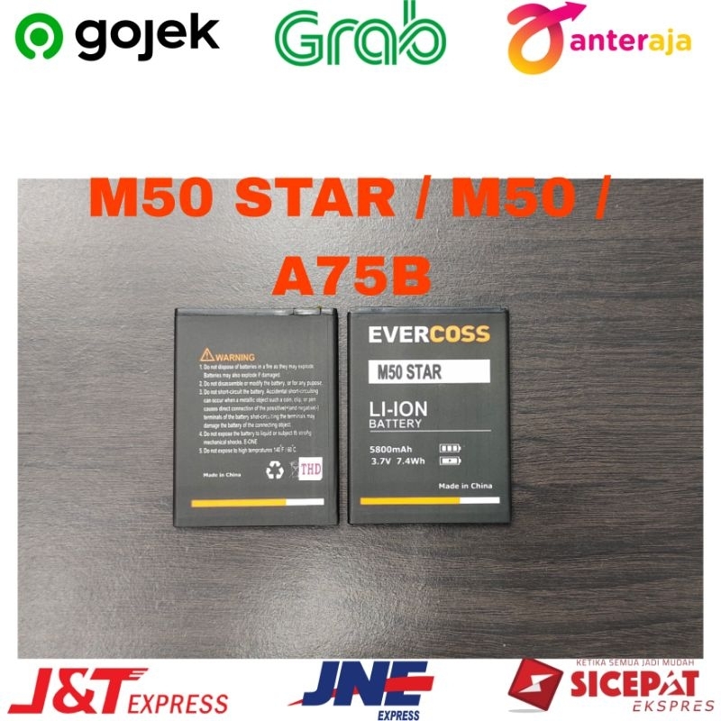 Batrai / Batre / Battery / Baterai DOUBLE POWER EVERCOSS M50 STAR /  A75B / M50