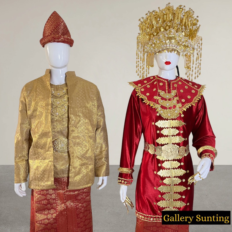 set baju penari palembang / set aksesoris pengantin palembang/ pakaian penari