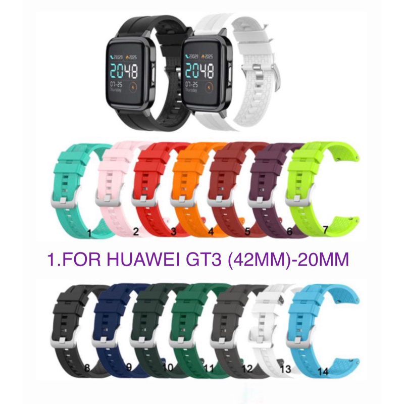 Strap/Tali Jam Smartwatch For Huawei Watch GT3 (42mm ) - 20mm Silicone